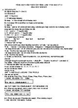 Tổng hợp kiến thức ôn thi học kỳ II môn Tiêng Anh Lớp 7 - Năm học 2018-2019